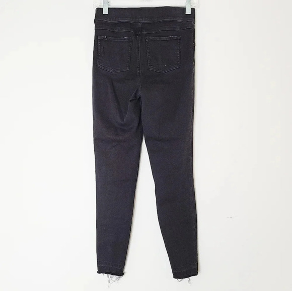 Spanx Black Distressed Denim Pull On Ankle Skinny Jeans S - Picture 6 of 10